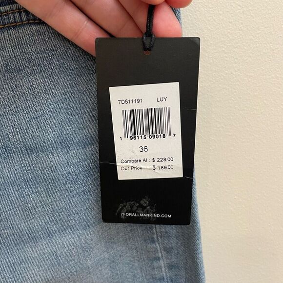 NWT Seven 7 For All Mankind Jeans Mens Size 36 Slimmy Straight Light Denim - Picture 9 of 14
